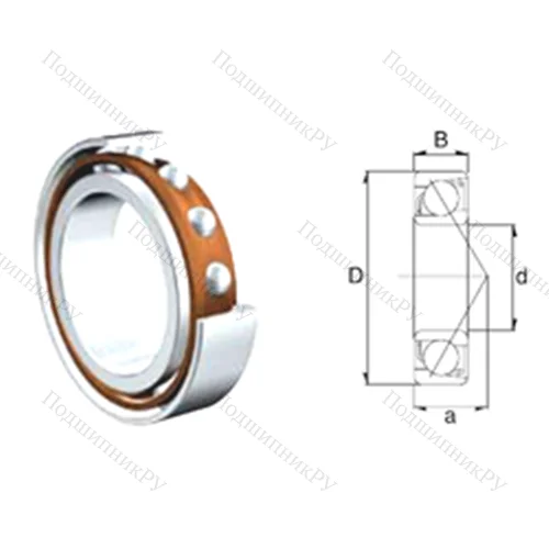 Подшипник шариковый радиально-упорный 7309B от производителя  ZEN