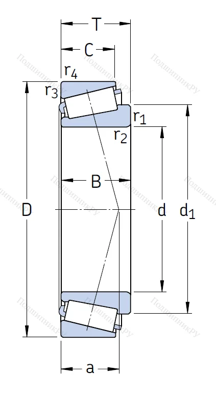 Конический роликовый подшипник 32307 J 2/Q от производителя  SKF