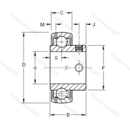 Подшипник шариковый радиальный GYAE 45RRB