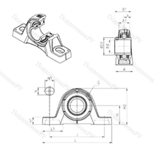 Подшипниковый узел шариковый радиальный UCPE 214 от производителя  SNR