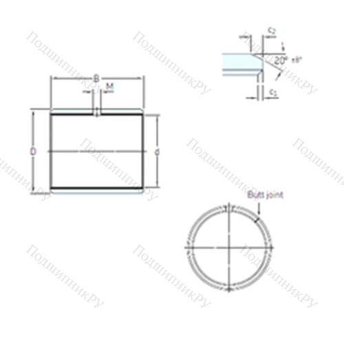 Подшипник скольжения PCM 15015580 M от производителя  SKF Подшипник скольжения PCM 15015580 M от производителя  SKF
