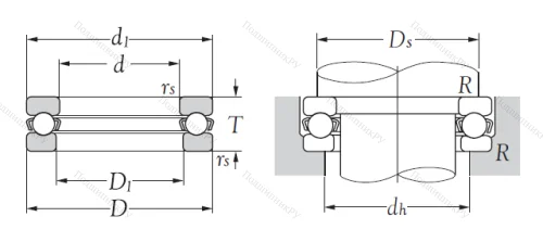 Упорный шариковый подшипник 51211 от производителя  KSM