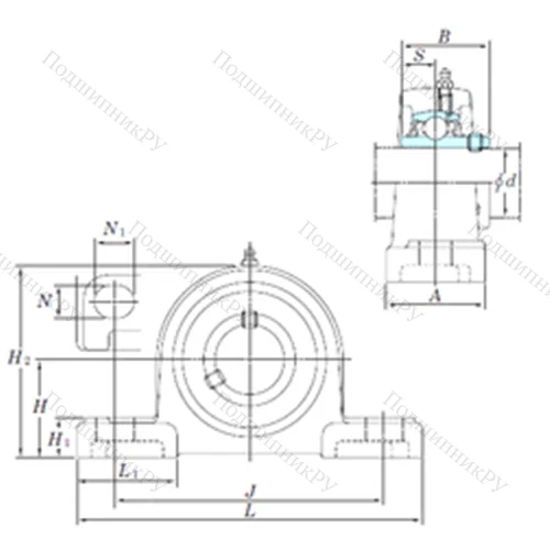 Подшипниковый узел шариковый радиальный UCP 318-56SC от производителя  KOYO