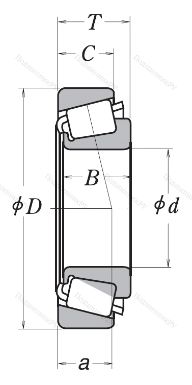 Конический роликовый подшипник 33109 (3007709)