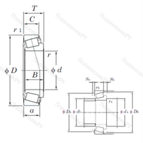 Подшипник роликовый радиально-упорный 2876/2821