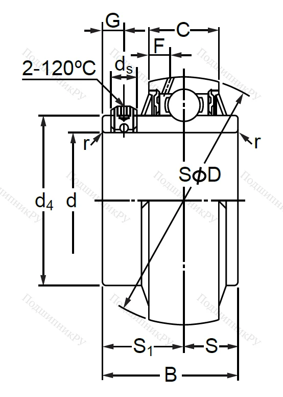 Корпусный подшипник UC 210-30 в Омске