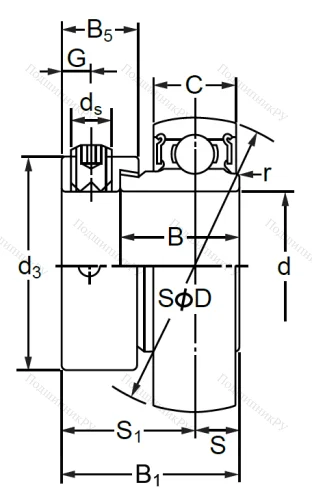 Корпусный подшипник SA 212 (AEL 212) в Омске