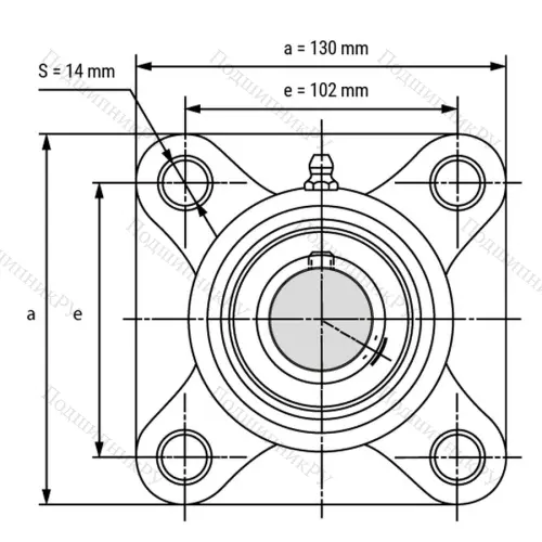 Подшипниковый узел SS-UCFPL 208-W - Вал: 40 мм от производителя  LPZ Подшипниковый узел SS-UCFPL 208-W - Вал: 40 мм от производителя  LPZ