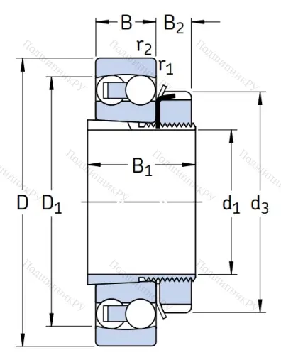 Двухрядный шариковый подшипник 1211 EKTN 9 от производителя  SKF