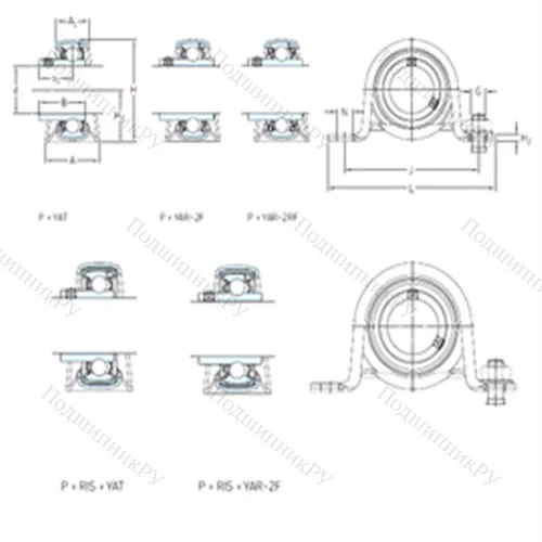 Подшипниковый узел шариковый радиальный P 1.1/2 FM от производителя  SKF