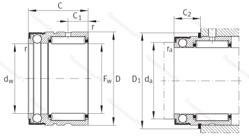 Комбинированный подшипник NX 20 Z XL от производителя  INA