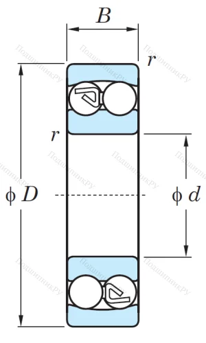 Двухрядный шариковый подшипник 1203 от производителя  KOYO