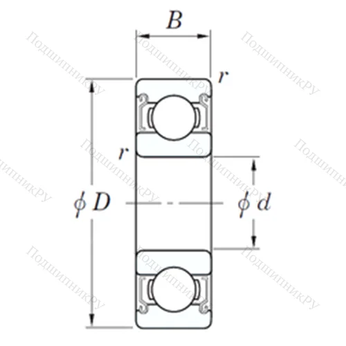 Подшипник шариковый радиальный SV 6208 ZZST