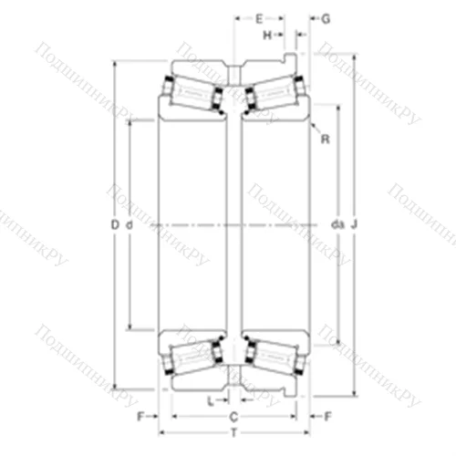 Подшипник роликовый радиально-упорный 240139X/240241XH от производителя  Gamet