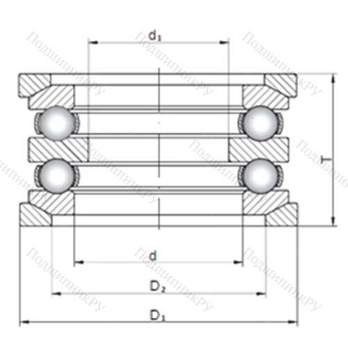Подшипник шариковый упорный 54209U+U 209 от производителя  CX