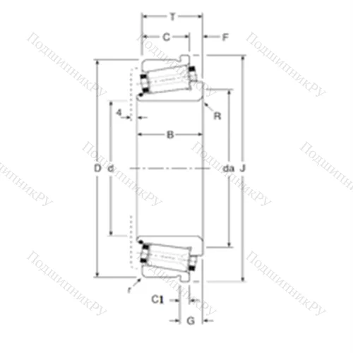 Подшипник роликовый радиально-упорный 133075/133130C от производителя  Gamet