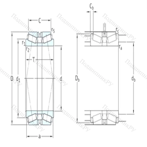 Подшипник роликовый радиально-упорный спаренный 32936T 135/DBC 260 от производителя  SKF Подшипник роликовый радиально-упорный спаренный 32936T 135/DBC 260 от производителя  SKF