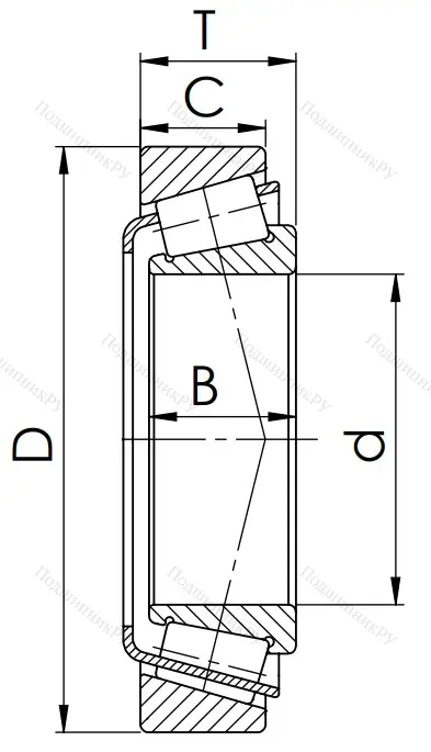 Конический роликовый подшипник 33118 (3007718) в Омске