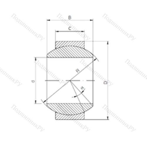 Подшипник скольжения сферический GE 050 HS-2RS от производителя  CX Подшипник скольжения сферический GE 050 HS-2RS от производителя  CX