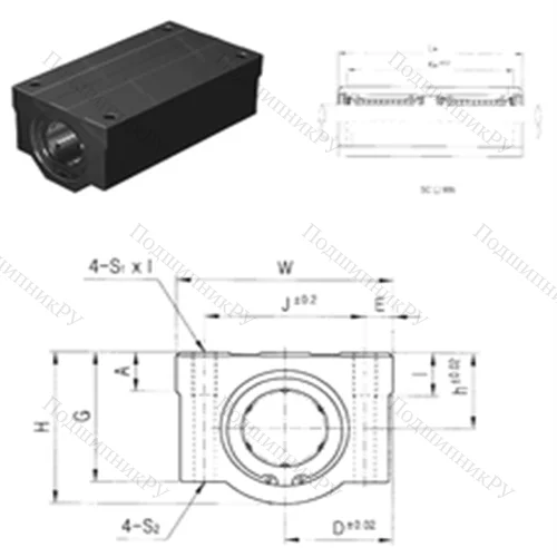 Подшипник шариковый линейный SC 10WUU от производителя  Samick