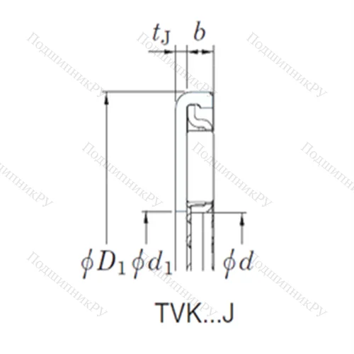 Подшипник игольчатый упорный TVK 2642J от производителя  KOYO