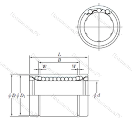 Подшипник шариковый линейный SESDM 6 от производителя  KOYO