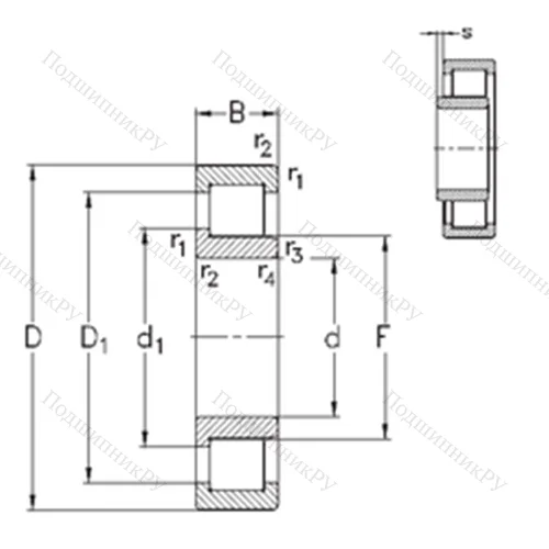 Подшипник роликовый радиальный NJ 2319-E-M 6