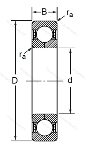 Радиально-упорный шариковый подшипник QJ 306 M (176306 Л ГОСТ) в Омске