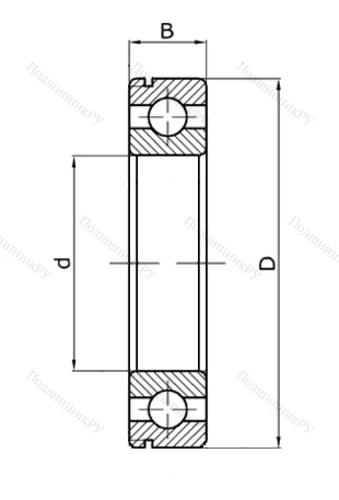 Шариковый однорядный подшипник 50207 (6207 N) в Омске