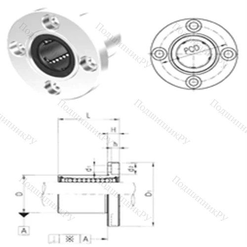 Подшипник шариковый линейный LMEF 30 от производителя  Samick