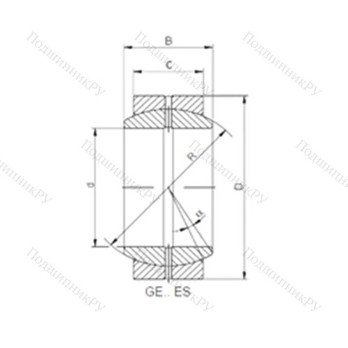 Подшипник скольжения сферический GE 080 ES-2RS от производителя  CX Подшипник скольжения сферический GE 080 ES-2RS от производителя  CX