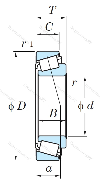 Конический роликовый подшипник 30312 DJR (31312) от производителя  KOYO