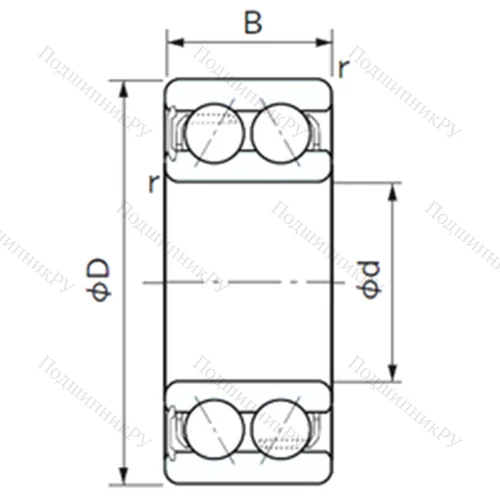 Подшипник шариковый радиально-упорный 5205NS