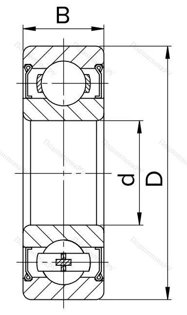 Шариковый однорядный подшипник 80203 (6203 ZZ) в Омске