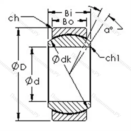 Подшипник скольжения сферический GEBJ 16C от производителя  AST