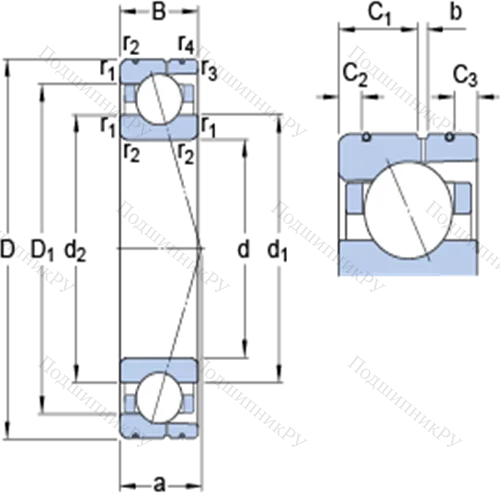 Прецизионные радиально-упорные шарикоподшипники 7028 ACD/HCP 4AL от производителя  SKF