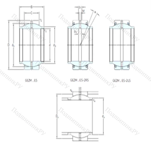 Подшипник скольжения сферический GEZM 112ES-2RS от производителя  SKF