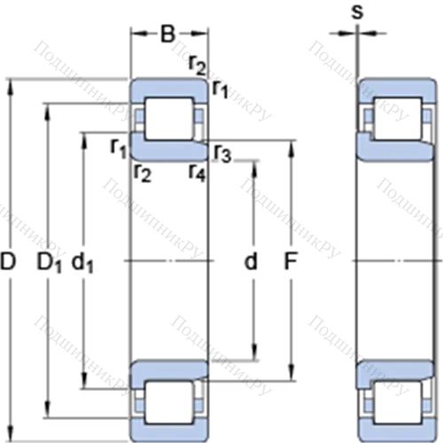 Однорядные цилиндрические роликоподшипники NJ 218 ECM