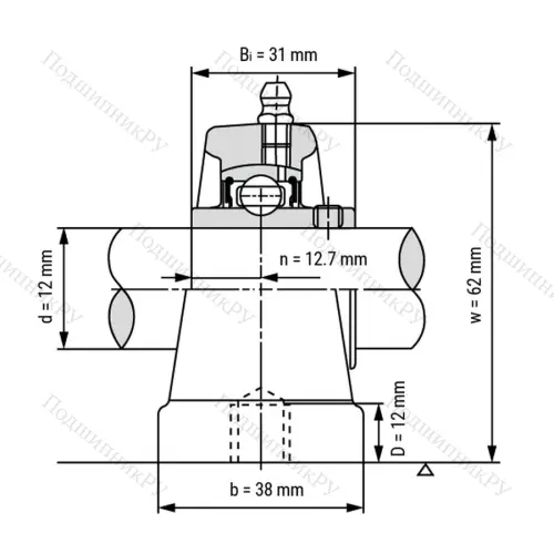 Подшипниковый узел UCPA 201 - Вал: 12 мм от производителя  LPZ