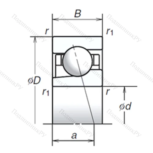 Подшипник шариковый радиально-упорный 12BGR 19S
