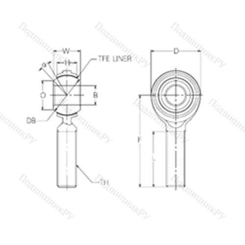 Подшипник скольжения сферический RBT 16E от производителя  NMB