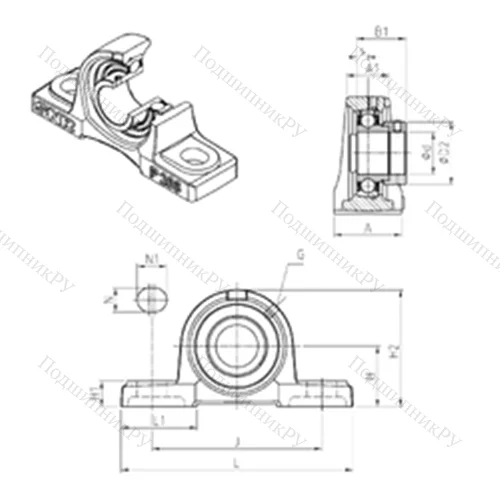 Подшипниковый узел шариковый радиальный ESP 204 от производителя  SNR