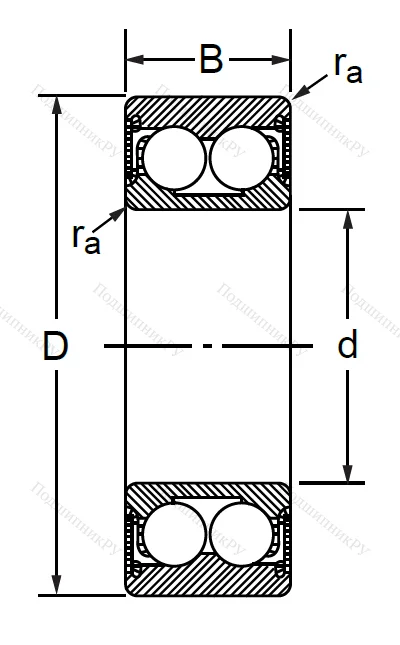 Радиально-упорный шариковый подшипник 3056310 2RS (3310 A 2RSTN) в Омске