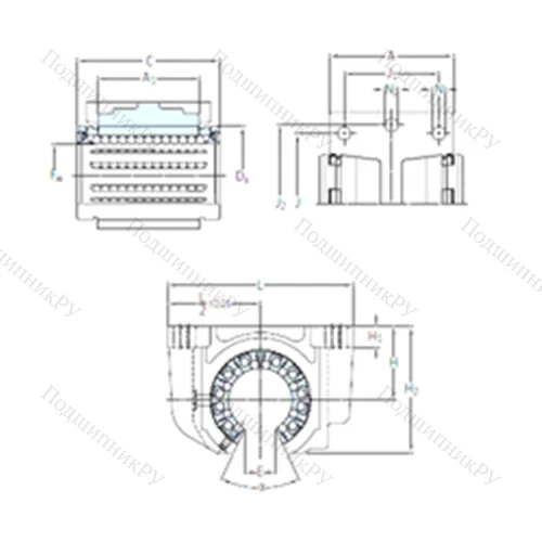 Подшипник шариковый линейный LUCT 30 BH-2LS от производителя  SKF