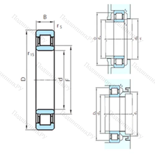 Подшипник роликовый радиальный NU 1076 от производителя  PSL