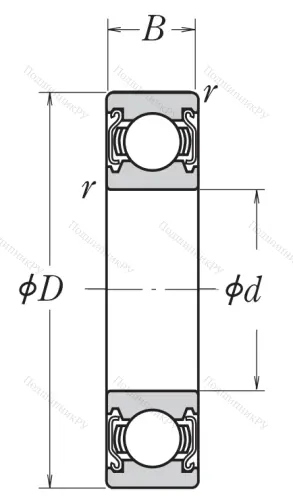 Однорядный шариковый подшипник 6000 ZZ 2CM от производителя  NSK