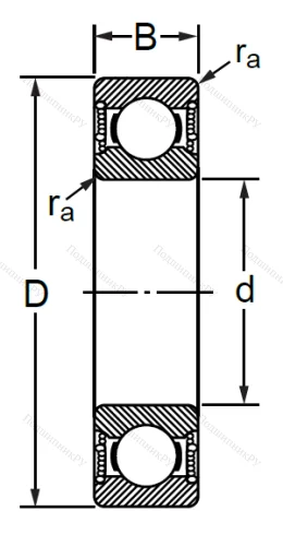 Шариковый однорядный подшипник 1000912 2RS (6912 2RS) в Омске