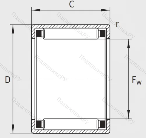 Игольчатый подшипник HK 3020 B от производителя  INA Игольчатый подшипник HK 3020 B от производителя  INA
