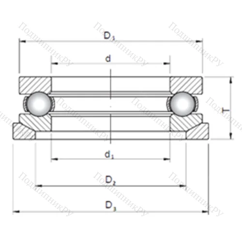 Подшипник шариковый упорный 53317U+U 317 от производителя  CX