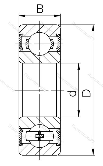 Миниатюрный шариковый подшипник 1000098 2RS  (619/8 2RS) в Омске